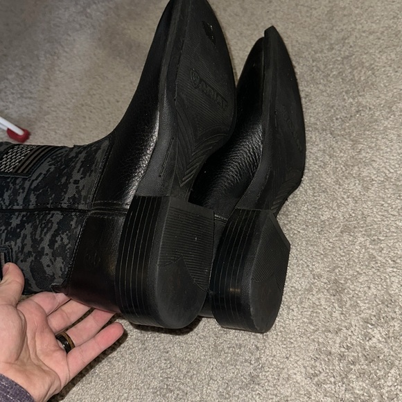 Ariat Black Camo Leather USA Cowboy Boots - Picture 4 of 4